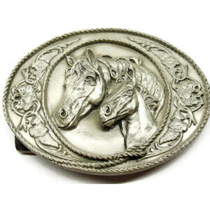 Horses Head Corral West Siskiyou Buckle Co. Inc  Silver Tone Belt Buckle NWT